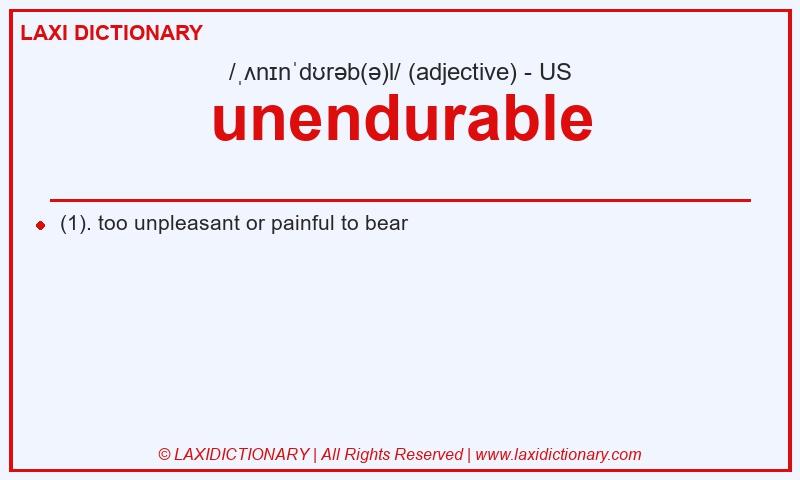 Definition unendurable in American English