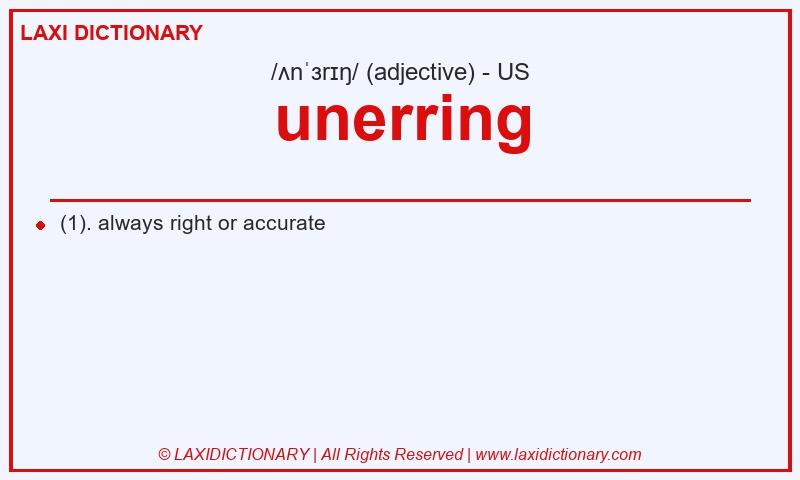 Definition unerring in American English