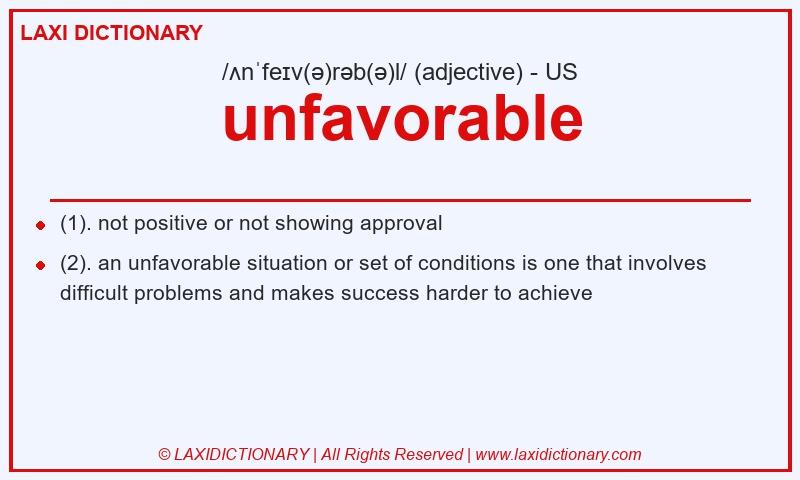 Definition unfavorable in American English