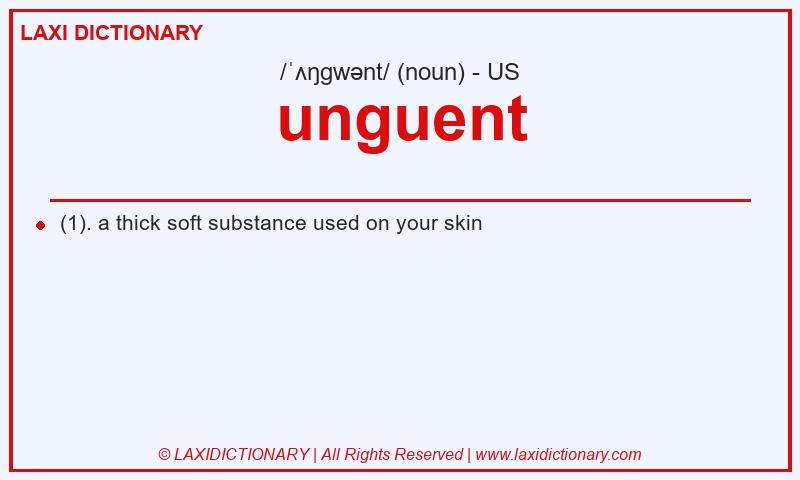 Definition unguent in American English