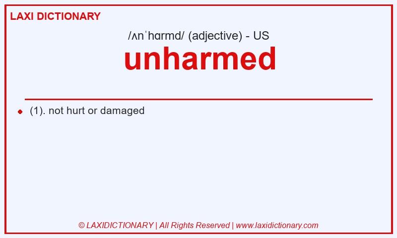 Definition unharmed in American English