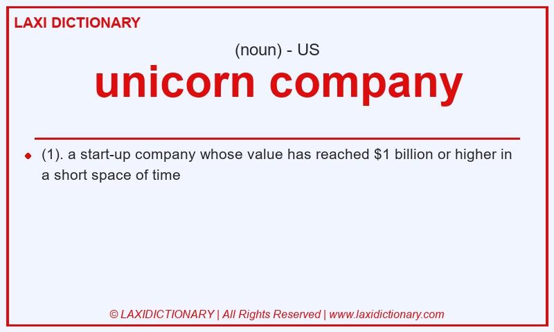 Definition unicorn company in American English