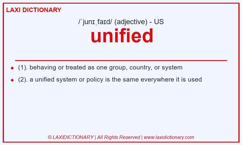 Definition unified in American English