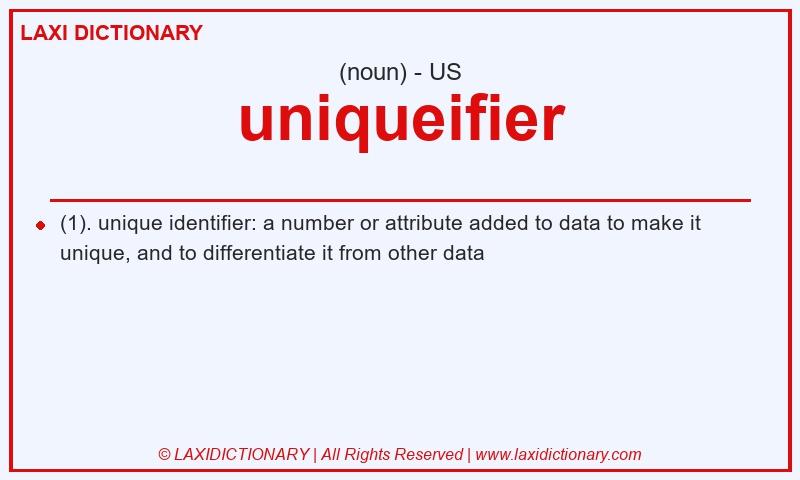 Definition uniqueifier in American English