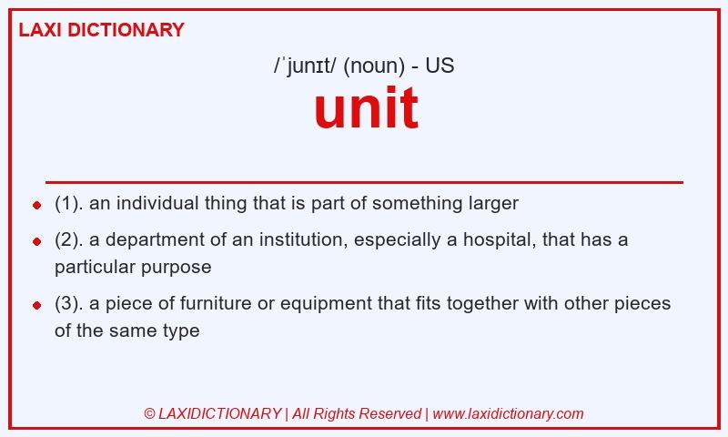 Definition unit in American English