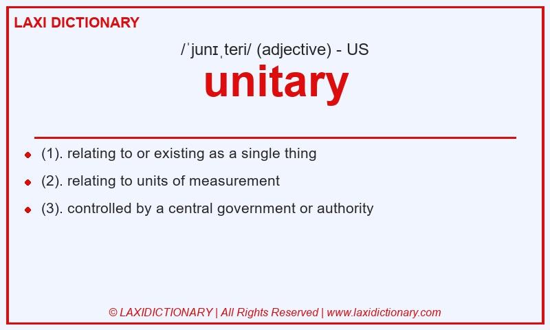 Definition unitary in American English