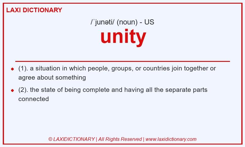 Definition unity in American English