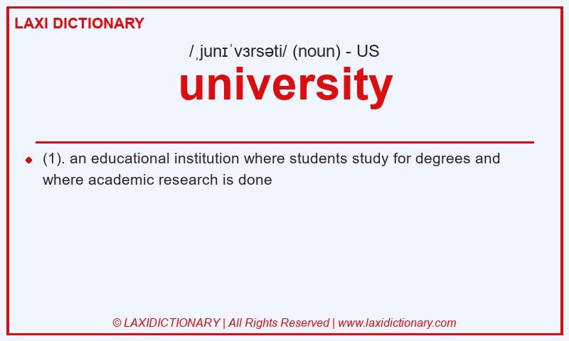Definition university in American English