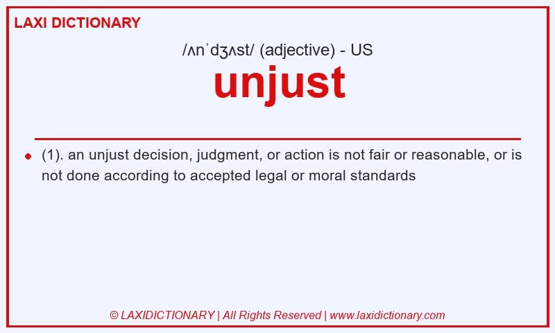 Definition unjust in American English
