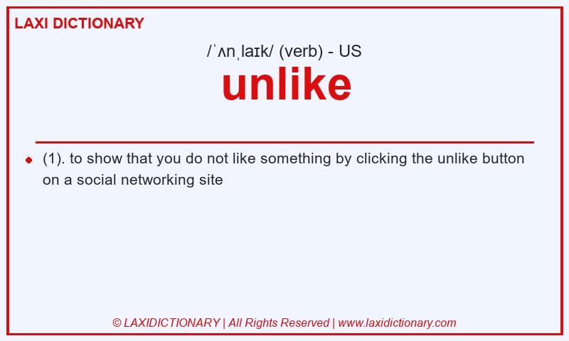 Definition unlike in American English