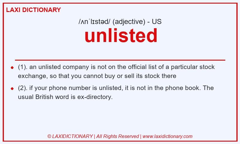 Definition unlisted in American English