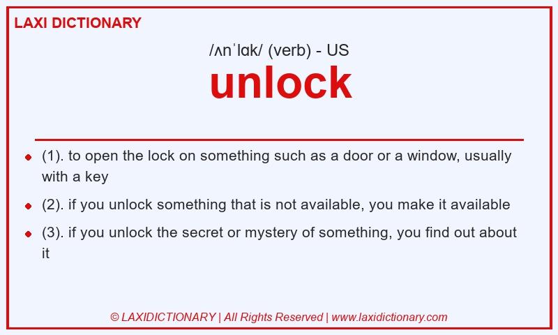 Definition unlock in American English