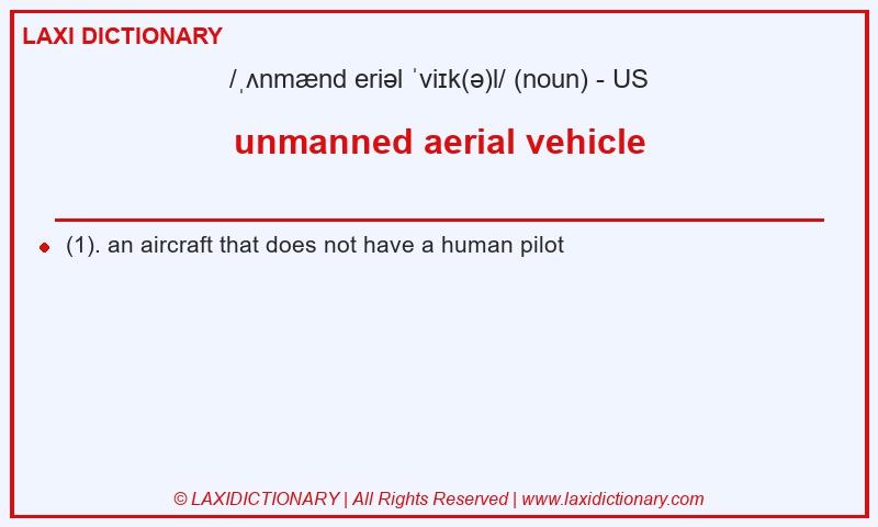 Definition unmanned aerial vehicle in American English