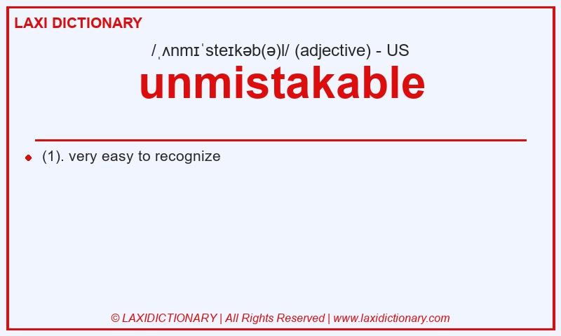 Definition unmistakable in American English