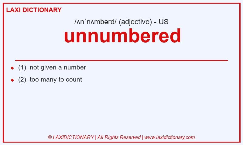 Definition unnumbered in American English