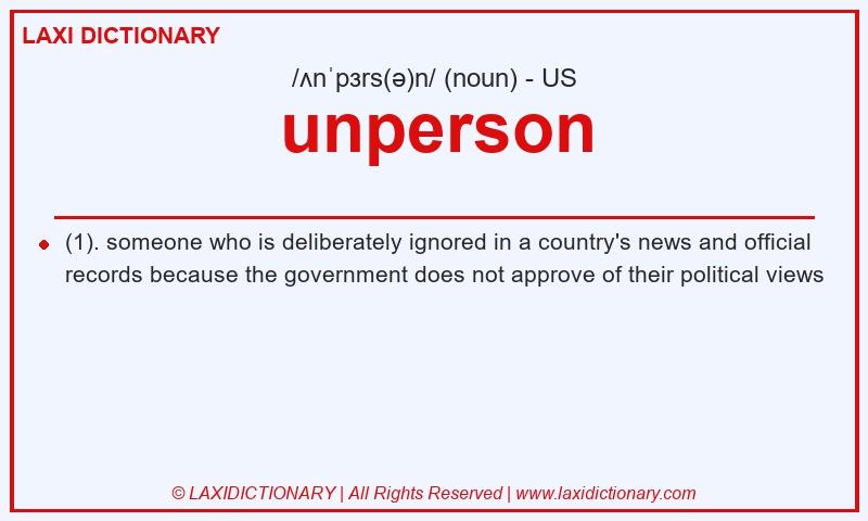 Definition unperson in American English