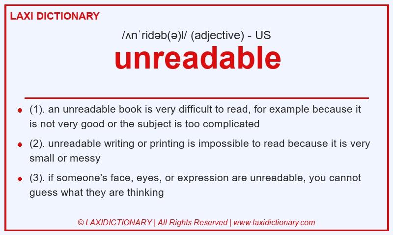 Definition unreadable in American English