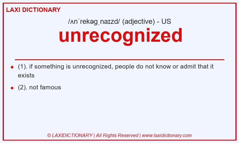 Definition unrecognized in American English