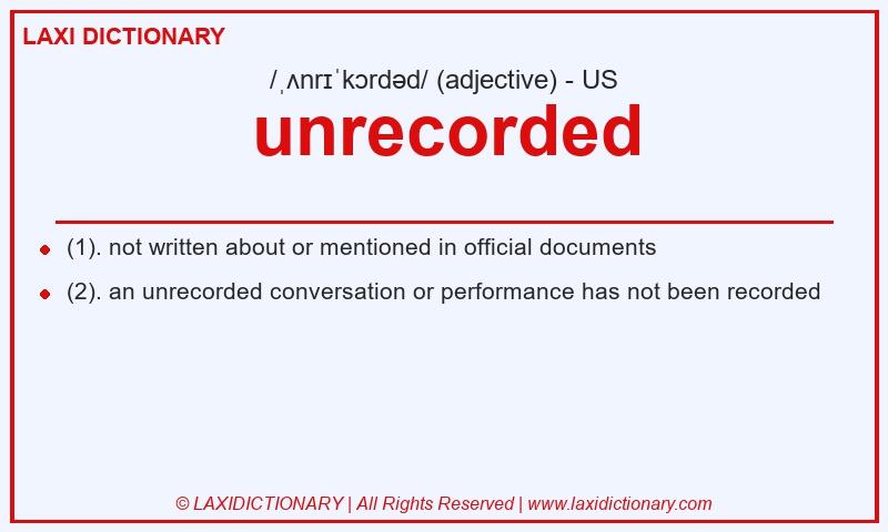 Definition unrecorded in American English