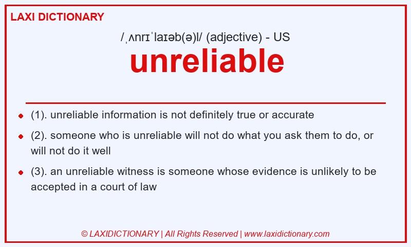 Definition unreliable in American English