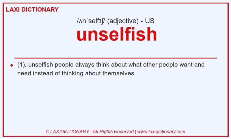 Definition unselfish in American English