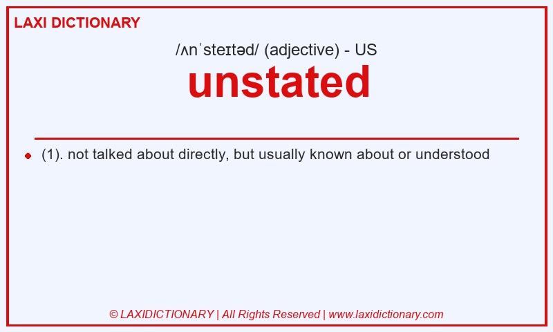 Definition unstated in American English
