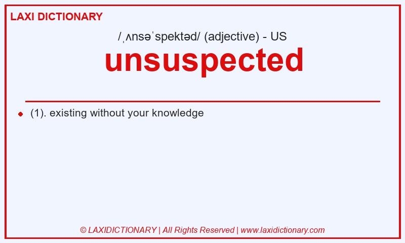 Definition unsuspected in American English