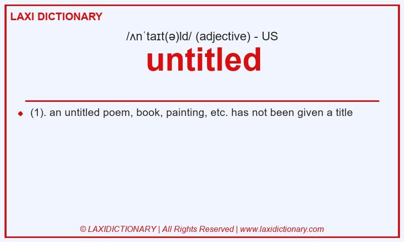 Definition untitled in American English
