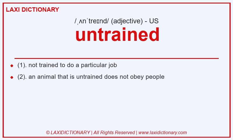 Definition untrained in American English