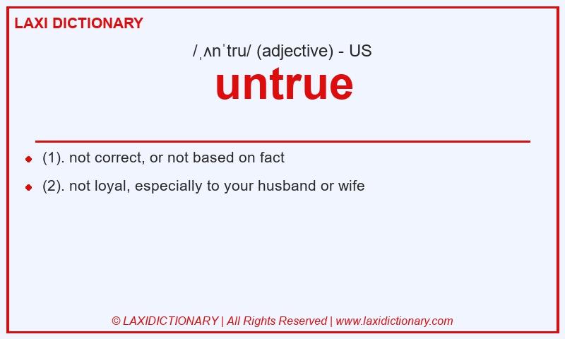 Definition untrue in American English