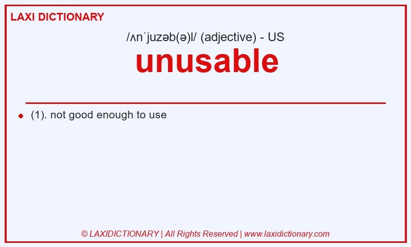 Definition unusable in American English