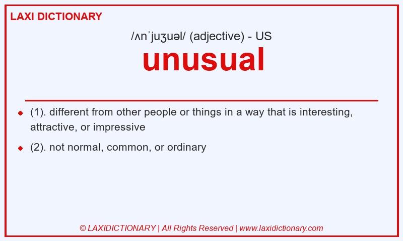 Definition unusual in American English