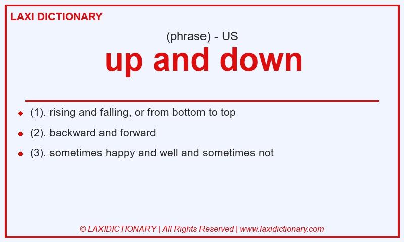 Definition up and down in American English
