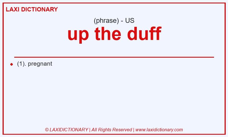 Definition up the duff in American English