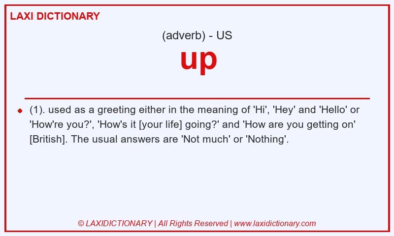 Definition up in American English