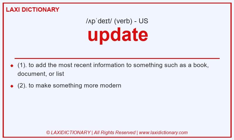 Definition update in American English