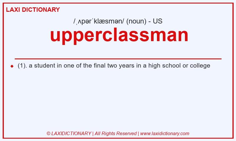 Definition upperclassman in American English