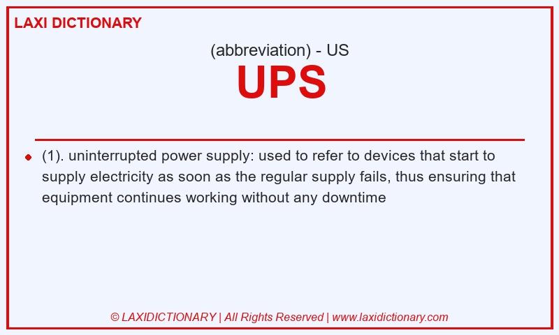 Definition UPS in American English