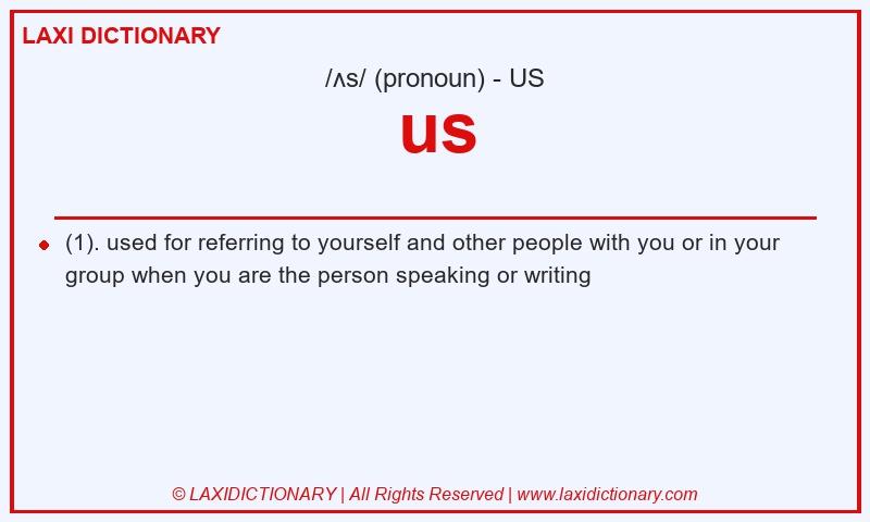 Definition us in American English