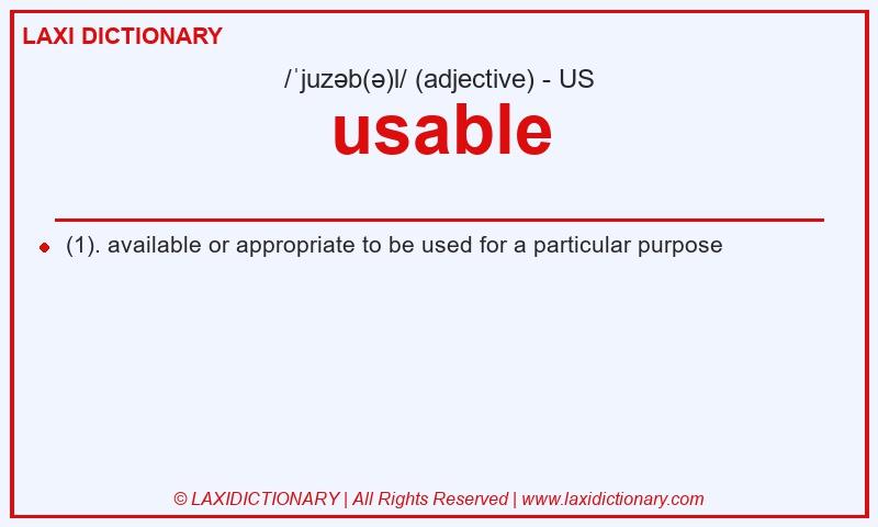 Definition usable in American English