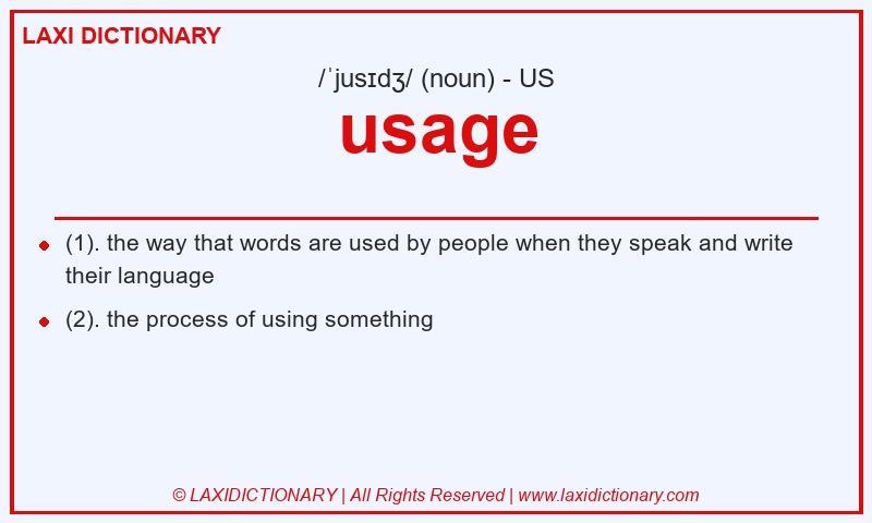 Definition usage in American English