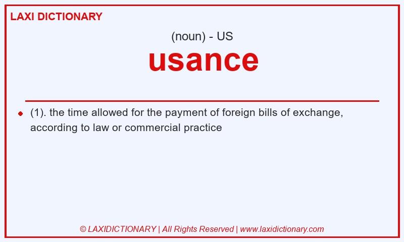 Definition usance in American English