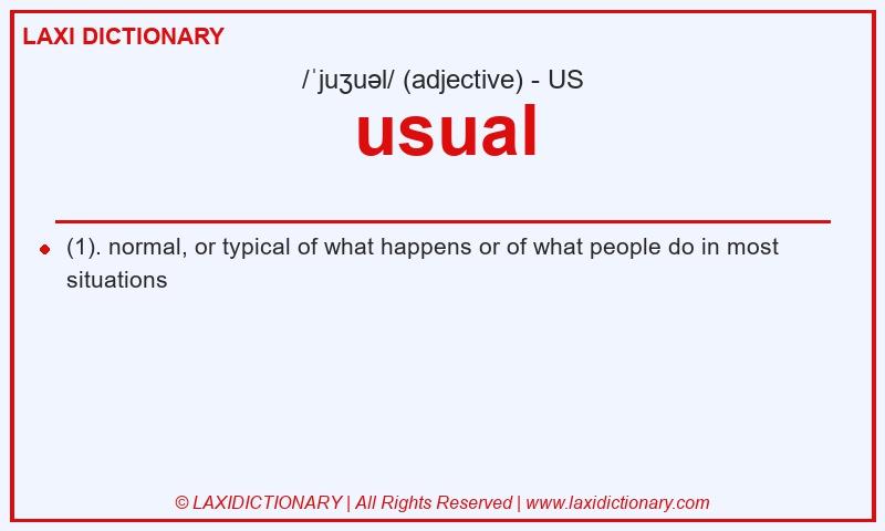 Definition usual in American English