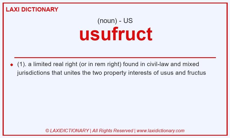 Definition usufruct in American English