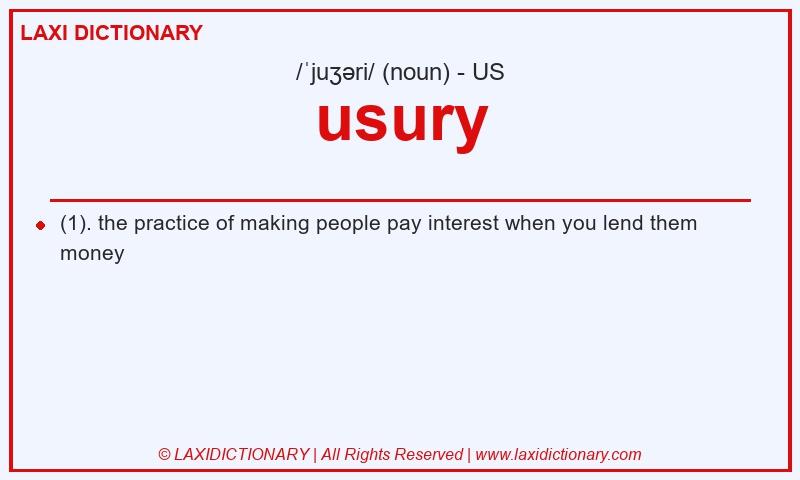 Definition usury in American English