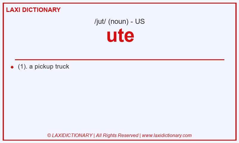 Definition ute in American English