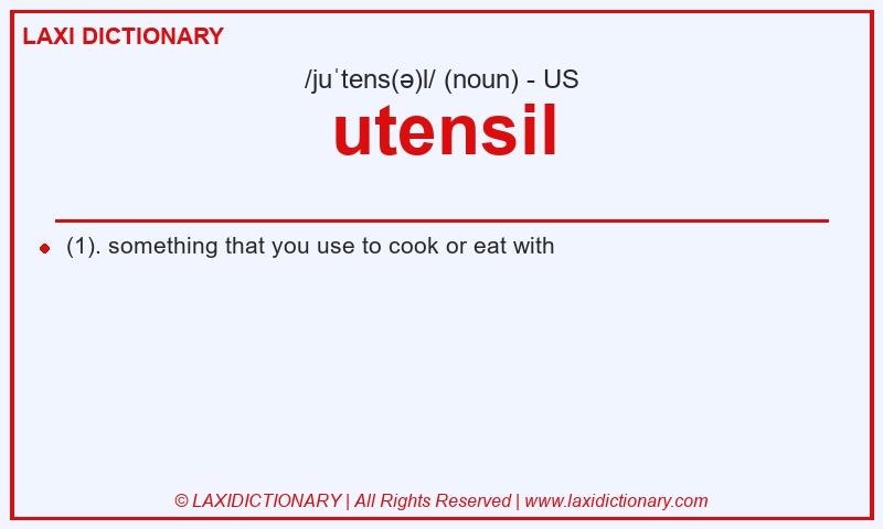 Definition utensil in American English