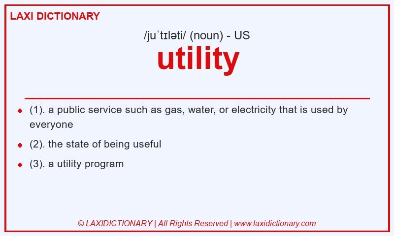 Definition utility in American English