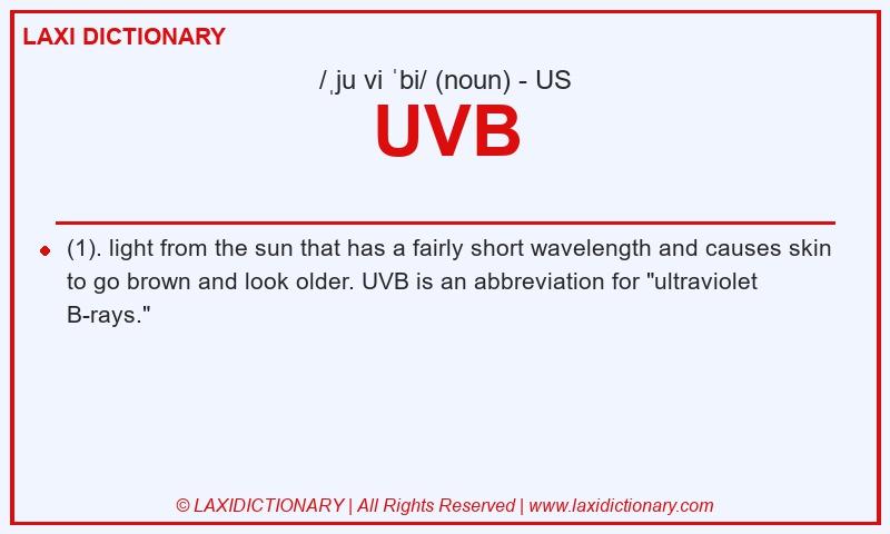 Definition UVB in American English