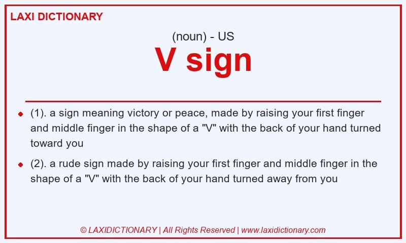 Definition V sign in American English